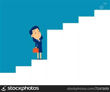 Business vision and strategy businesswoman. Concept cute business vector illustration, Challenge
