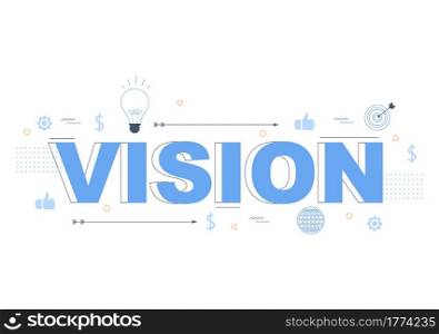 Business Vision And Target By Holding Binoculars Towards Career Success. Vector Illustration