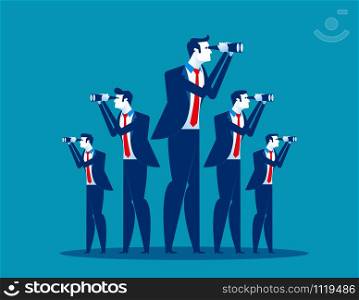 Business vision. Business team searching for success. Concept business vector illustration.