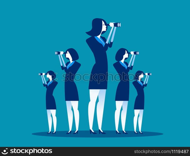 Business vision. Business team searching for success. Concept business vector illustration.