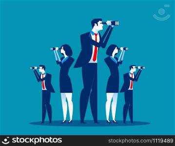 Business vision. Business team searching for success. Concept business vector illustration.