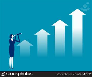 Business vision with binoculars for opportunities. Business spyglass vector illustration