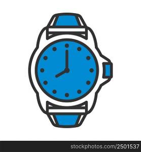 Business Watch Icon. Editable Bold Outline With Color Fill Design. Vector Illustration.