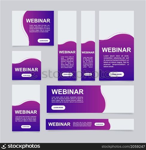 Business webinar promo web banner design template. Vector flyer with text space. Advertising placard with customized copyspace. Promotional printable poster for advertising. Graphic layout. Business webinar promo web banner design template
