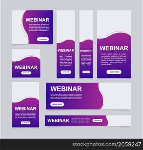 Business webinar promo web banner design template. Vector flyer with text space. Advertising placard with customized copyspace. Promotional printable poster for advertising. Graphic layout. Business webinar promo web banner design template