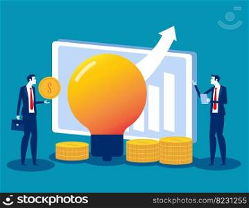 Business with venture investment. Flat vector illustration concept