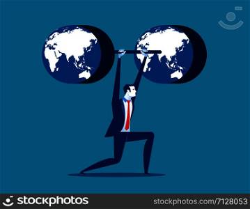 Business with weightlifting. Concept business vector illustration.