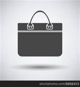 Business Woman Briefcase Icon. Dark Gray on Gray Background With Round Shadow. Vector Illustration.