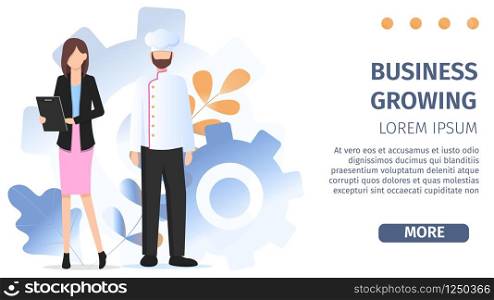 Business Woman Character Chef Occupation Choice. Various Career Opportunity Growth Service. Man in Restaurant Uniform Pose for Professional Worker Banner Flat Cartoon Vector Illustration. Business Woman Character Chef Occupation Choice