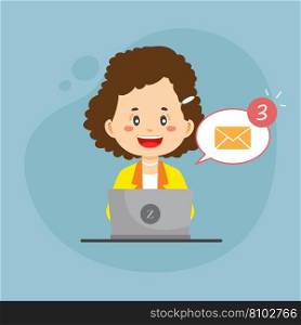 Business woman checking email inbox Royalty Free Vector