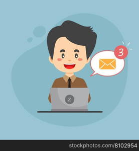 Business woman checking email inbox Royalty Free Vector