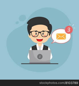 Business woman checking email inbox Royalty Free Vector