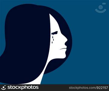 Business woman crying, depressed woman, Concept woman character illustration. vector flat