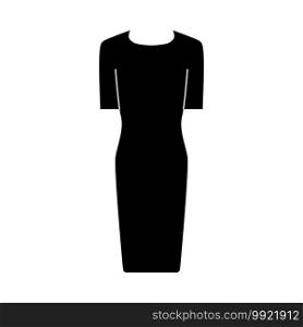 Business Woman Dress Icon. Black Glyph Design. Vector Illustration.