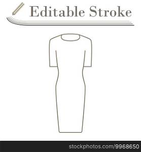 Business Woman Dress Icon. Editable Stroke Simple Design. Vector Illustration.