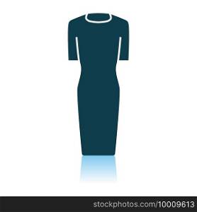 Business Woman Dress Icon. Shadow Reflection Design. Vector Illustration.