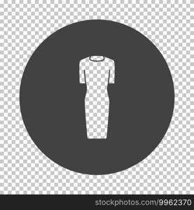 Business Woman Dress Icon. Subtract Stencil Design on Tranparency Grid. Vector Illustration.