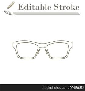Business Woman Glasses Icon. Editable Stroke Simple Design. Vector Illustration.