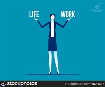 Business woman holding life and work balance
