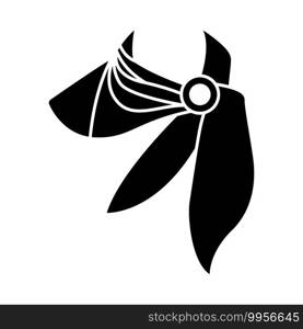 Business Woman Neck Scarf Icon. Black Stencil Design. Vector Illustration.