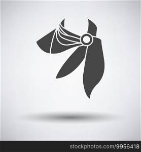 Business Woman Neck Scarf Icon. Dark Gray on Gray Background With Round Shadow. Vector Illustration.