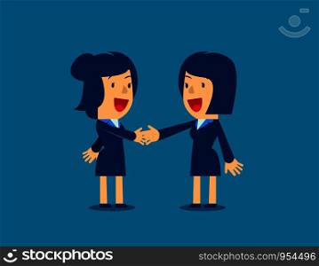Business woman shaking hands to seal an agreement.Concept business vector