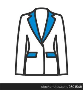 Business Woman Suit Icon. Editable Bold Outline With Color Fill Design. Vector Illustration.