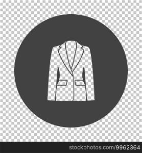 Business Woman Suit Icon. Subtract Stencil Design on Tranparency Grid. Vector Illustration.