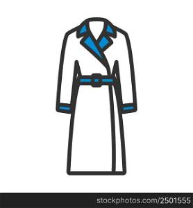 Business Woman Trench Icon. Editable Bold Outline With Color Fill Design. Vector Illustration.
