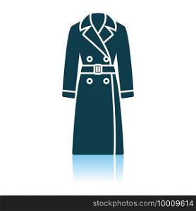 Business Woman Trench Icon. Shadow Reflection Design. Vector Illustration.