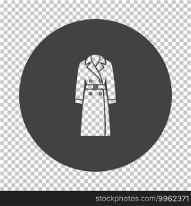 Business Woman Trench Icon. Subtract Stencil Design on Tranparency Grid. Vector Illustration.