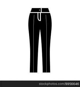 Business Woman Trousers Icon. Black Stencil Design. Vector Illustration.