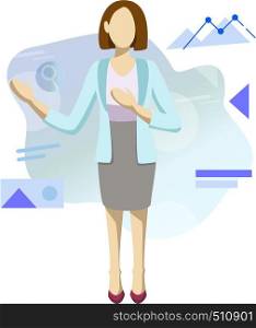 business women. Flat simple design. Vector illustration
