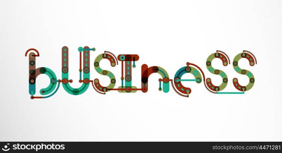 Business word lettering, wire minimalistic thin line design