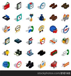 Business work icons set. Isometric style of 36 business work vector icons for web isolated on white background. Business work icons set, isometric style