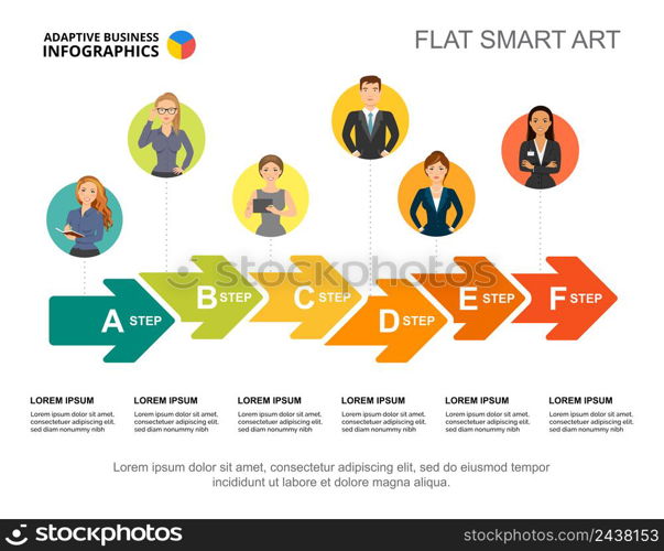 Business workflow process chart template for presentation. Business data visualization. Cooperation, finance, teamwork or marketing creative concept for infographic, report, project layout.. Business workflow process chart template for presentation