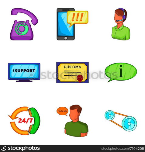 Business workshop icons set. Cartoon set of 9 business workshop vector icons for web isolated on white background. Business workshop icons set, cartoon style