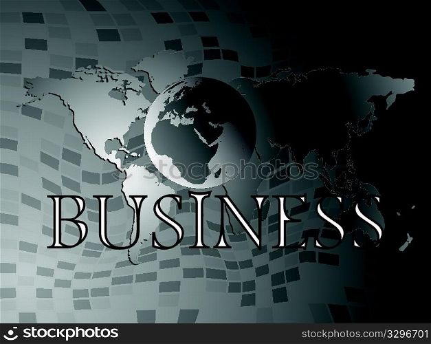 business world map, abstract vector art illustration