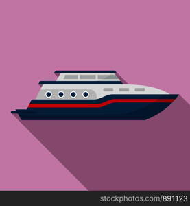 Business yacht icon. Flat illustration of business yacht vector icon for web design. Business yacht icon, flat style
