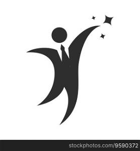 businessman achieve target with stars logo vector icon illustration design 