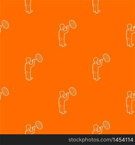 Businessman aiming at target pattern vector orange for any web design best. Businessman aiming at target pattern vector orange