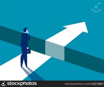 Businessman and gap on way to success, Concept business solving problem vector illustration, Flat business character, Cartoon style design.