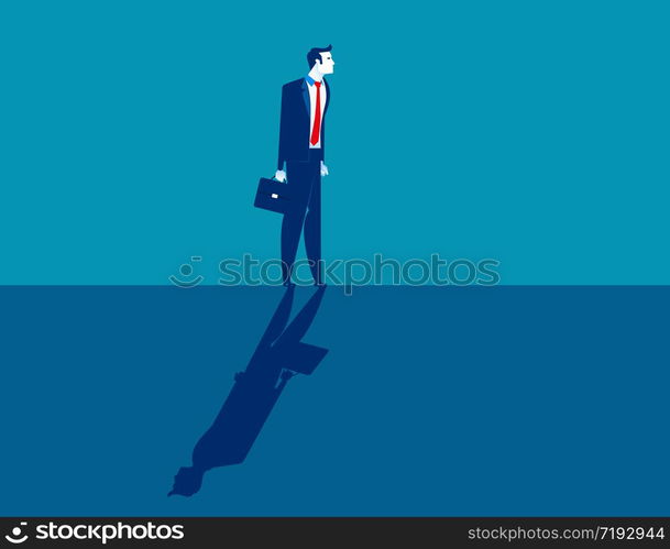 Businessman and shadow. Concept business contrasts vector illustration, Direction, Different.