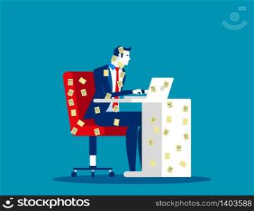 Businessman and sort out priorities. Concept business vector illustration. Business character design, Flat cartoon style.