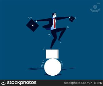 Businessman and unbalanced. Concept business illustration