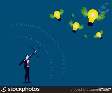 Businessman archery. Concept business ideas vector illustration.