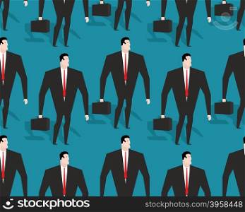 Businessman at work seamless pattern. Manager Casey ornament. Man in black suit background&#xA;