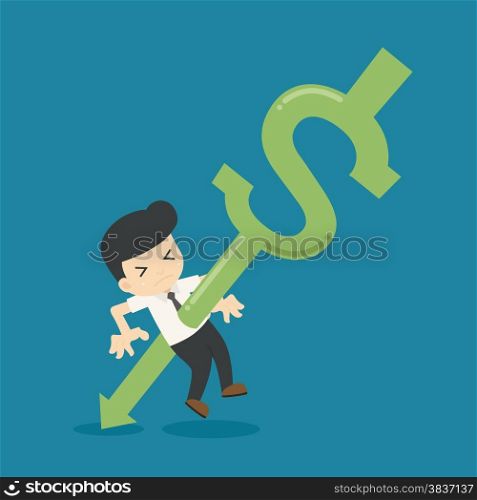 Businessman attacked by money , eps10 vector format