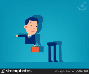 Businessman body are going different direction. Not coordinated concept, Cute little business cartoon vector design