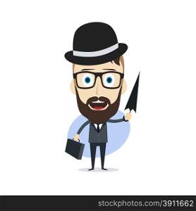 businessman cartoon character theme vector art illustration. businessman cartoon